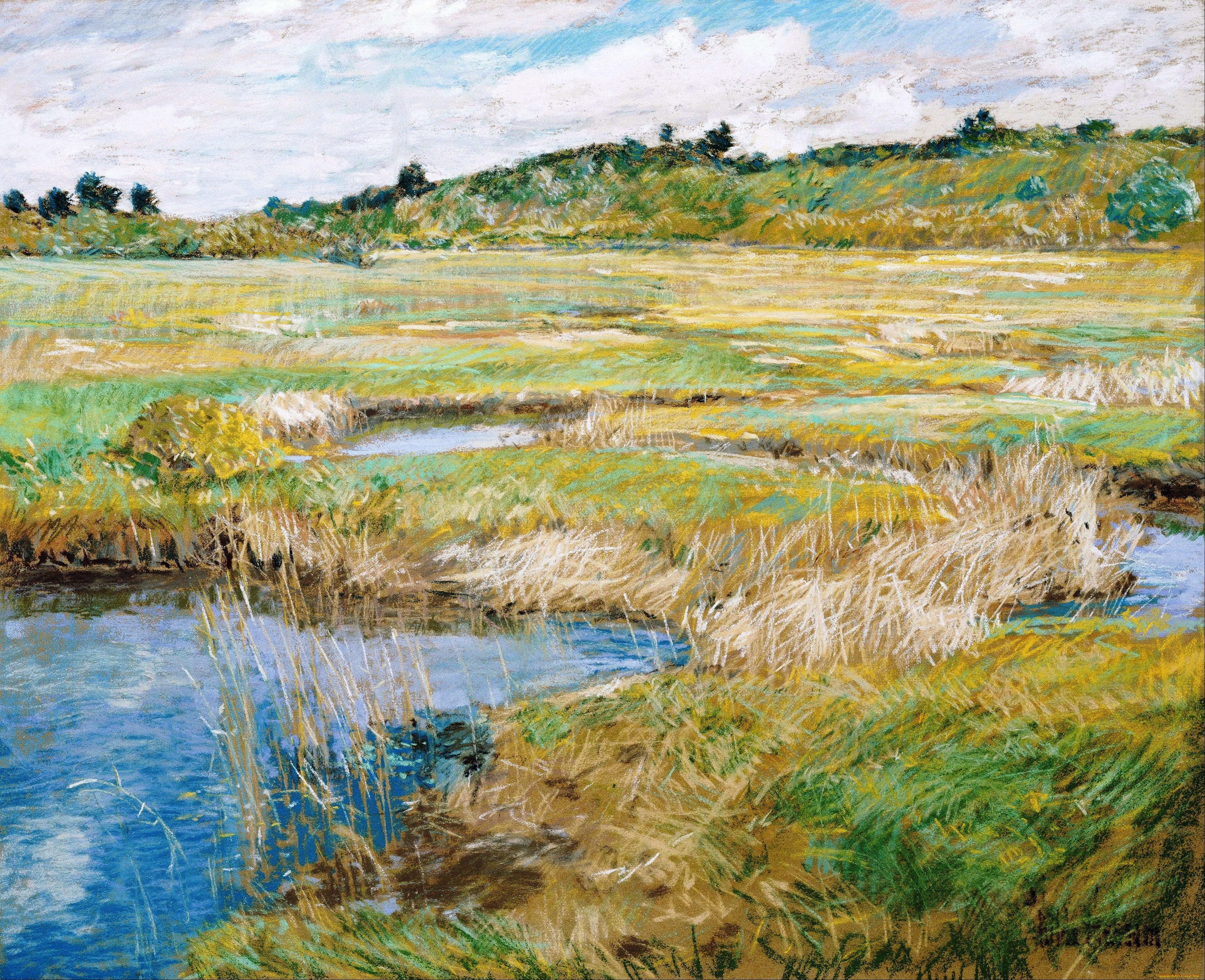 the concord meadow, , frederick childe hassam, , , , 